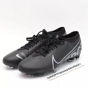 [US 13] NIKE MERCURIAL VAPOR 13 PRO FG Soccer Futbol Cleats Black Matte Silver